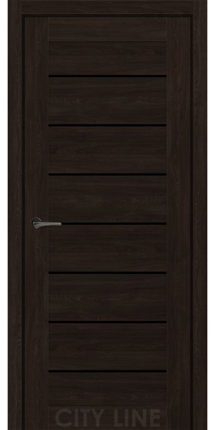 Межкомнатные двери CityLine Express CLINTON korfad-express-clinton-artvud-sokolad-oscar-collection-s-cernym-steklom